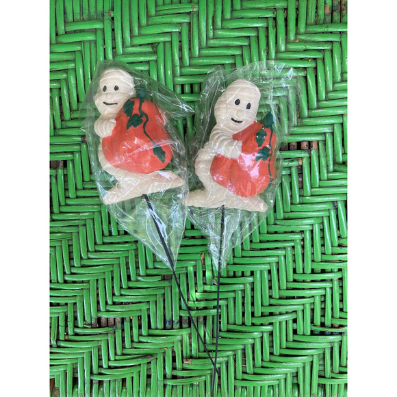 Vintage MUMMY Plant Stakes - Halloween Picks - Spooky Markers - Picture 2 of 7